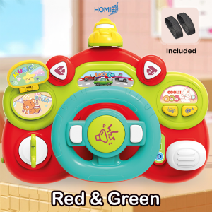 HOMIE Steering Wheel Toy Driving Simulation/Stroller Game Play/Hand-Eye Coordination/Cognitive Skill