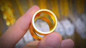 戒指 ring 小红书周家古法传承指环 镀金 越南沙金平安无事情侣素圈指环Vietnamese Shagin Peaceful and Untroubled Love Ring。。。