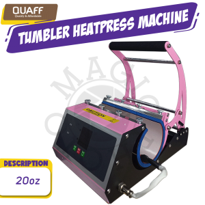 Magic photo QUAFF 20OZ Tumbler Heat Mug Press Machine Pink 230mm (2in1 Machine for Mug and Tumbler)