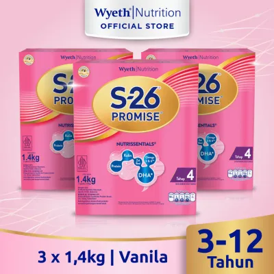 S-26 Promise Tahap 4 Vanila Susu Pertumbuhan Anak Usia 3 hingga 12 tahun Box 3x1400gr
