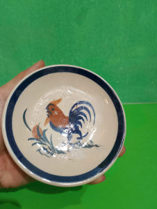 Combo 5 đĩa vẽ con gà trống nhỏ 12.5 cm ( sành thường)