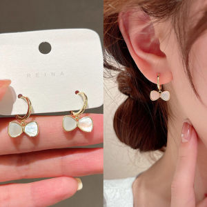 good 999 18K GOLD Fashional bow Fritillaria summer gold exquisite earrings ES6231