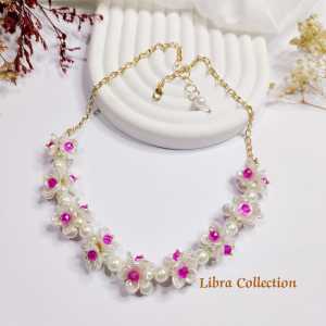 LIBRA 1 KALUNG HIJAB PREMIUM // KALUNG BUNGA PREMIUM // Necklace series Cristal Beads  Hijab Friendly // Kalung Dayli // Kalung Hijab VIRAL KALUNG HIJAB PREMIUM KALUNG Kondangan