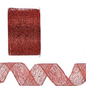 MAOMEI Sáng bóng Dây ruy băng trang trí Giáng sinh Tự làm đồ thủ công 5cm Vòng hoa Giáng sinh bằng lưới Bố cục không gian dải ruy băng Nhiều màu sắc Ruy băng dùng để gói quà Giáng sinh. Trang trí cây thông Noel