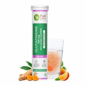 Pure Nutrition L-Glutathione 500mg with Vitamin C & Saffron for Skin Brightening & Immune Support - 15 Vegetarian Tablets