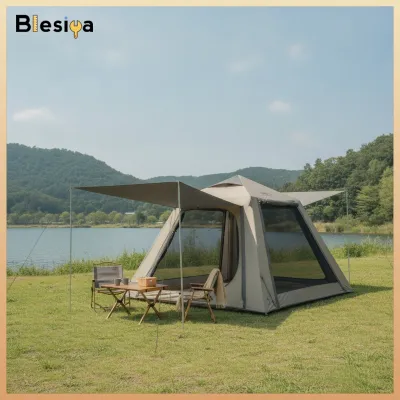 Blesiya Quick Setup Inflatable Tent with Mesh Openings and Doors Waterproof Inflatable Tent Breathable Roomy for Camping