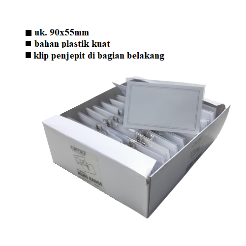 Name Badge Holder - Keplek with Clip & Pin ukr. 90mm x 55mm Combo (10pcs)