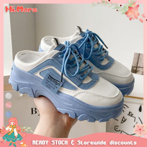 Hi.Mars Women Shoes Thick-soled Clunky Sneakers New Female Student Casual Mules Dad Shoes