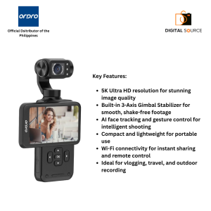 ORDRO M5 5K Vlogging Camera with 3-Axis Stabilizer 120° Ultra-Wide Angle IR Night Vision 3.5 Rotatable IPS Screen Small Vlog Camera