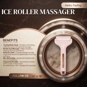 TOP SELLER Facial Ice Roller Cool Soothe Refresh Premium Design Stylish Durable Comfortable Reduces Puffiness Soothes Skin Tightens Pores Boosts Circulation | Reusable Ice Roller Massage Wand Ergonomic Handle Facial Massage Glow Car Spa Treatment