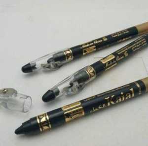 Celak Pensil Kajal Saudi Waterproof / Celak Mata Santri Arab Eyeliner / Pensil Make Up / Pensil Rias / Pensil + Serutan