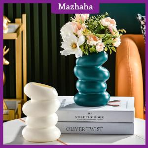 Mazhaha Plastic Spiral Vase Nordic Creative Flower Arrangement Container For Kitchen Living Bedroom Home Decoration Ornament