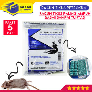 [Paket 5 Pak] Racun Tikus PETROKUM Umpan Pembasmi Basmi Tuntas Manjur Obat Anti Curut