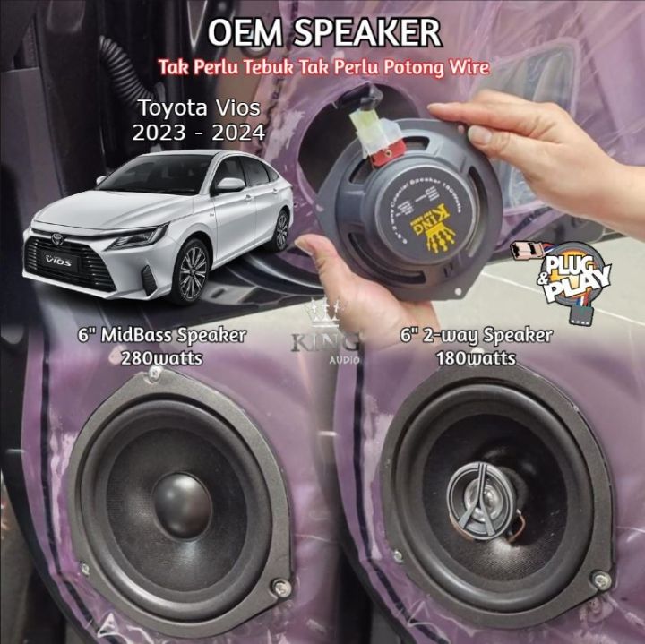 OEM Plug N Play For Toyota Vios 2023 2024 2-Way/MidBass