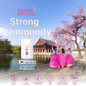 OXYZ Immune BREATHE+ Probiotic [ Allergic DIsorders Eczema Sinusitis] Suitable for children!!! Patented South Korea Lactobacillus sakei Probio65 - clinically proven for anti allergic and anti microbial effect to fight against pathogenic bacteria
