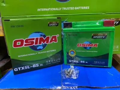 OSIMA Motorcycle Gel Battery Bateri Motor EX5 LC LC135 135LC Y15 Y15ZR SYM Honda Yamaha Suzuki Kriss Lagenda Dash Wave SRL 110 115 Green Premium Original 6N4 2A4 GM3 GM3L GM5L YB5L GTX5 YTX5L GTZ5 GTX7A YTX7A GTX7L