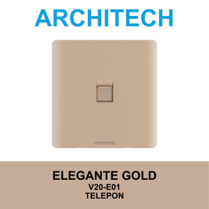Architech Elegante Gold V20-E01 Gold Stop Kontak/OUTLET/JACK Telepon
