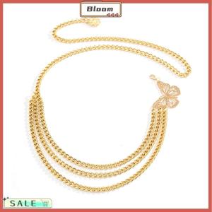 Follow Get New[Bloom Z] Temperament Butterfly Waist Chain Elegant Multi-Layer Butterfly Tassel Waist Chain Belt For Women Fashion Metal High Waist Body Chain Dress Lady Belt