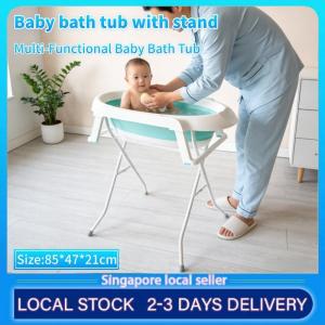 Collapsible Baby Bath & Folding Stand for Newborns & Toddlers - Complete Bathing Station