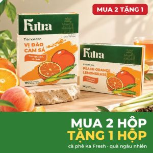[MUA 2 TẶNG 1] Trà Đào Cam Sả Hòa Tan Futra Hộp 12 Gói x 15g / Túi 3 Gói - Trà Trái Cây Pha Sẵn Uống Liền Nóng Lạnh