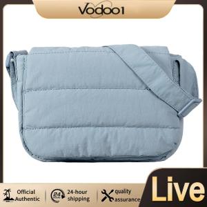 【Vodool】 Women Padded Shoulder Bag Large Capacity Quilted Crossbody Bag Strap Adjustable Puffer Messenger Bag Slouchy Travel Bag