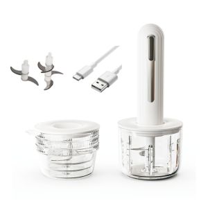 DUDAN Plastic Electric Food Chopper Efficient Powerful Motor Cordless Vegetable Chopper Multifunctional USB Rechargeable Electric Meat Grinder Home Use