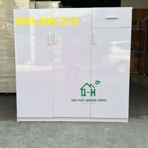 TỦ GIÀY DÉP NHỰA ĐÀI LOAN 3 CÁNH CAO CẤP MÀU TRẮNG HCM
