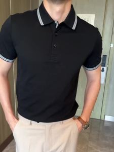 Cotton Men’S Slim Fit Polo Shirt With Contrast Collar – Premium Business Casual Top In White Black Pink Mint Green Blue