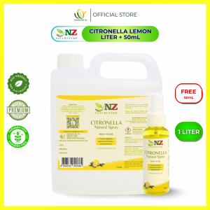 NATUREZYME Natural Spray Citronella with Lemon Scent 1L Mosquito Off Spray Free 50 ml
