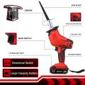 Reciprocating Saw Cordless Gergaji Kayu Recipro Gergaji Potong dengan Battery / Mesin Reciprocating Saw Cordless Chainsaw Mesin Gergaji Besi Kayu Portable Gergaji Rantai Portable Handheld Saw with Rechargeable Battery for Wood Cutting. 