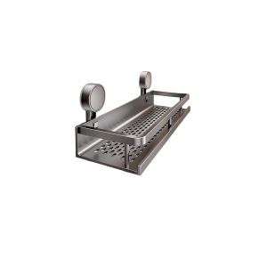 NEXASHOP Aluminum Bathroom Shelf No Drilling Suction Cup Toilet Storage Rack Durable Shower Organizer Shelf