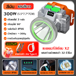 【ราคาถูก】 ไฟฉายคาดหัว LED 400W กันน้ำ 6000mAh ไฟคาดหัว ไฟฉายติดศรีษะ ไฟส่องกบแบตอึด ระยะส่องสว่าง 1000M แสงสว่างนาน 24H led headlight