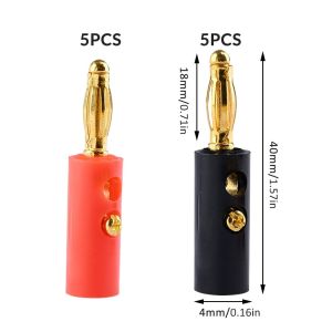 10pcs 20pcs 4mm Banana Plate Plugs Connectors Red and Black Solderless for Audio Speaker Video Musical