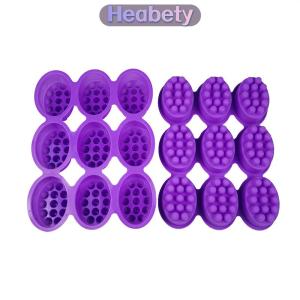 Heabety แม่พิมพ์สบู่ซิลิโคน3D สำหรับทำสบู่นวดบำบัดเครื่องมือทำสบู่สปาทรงรีอุปกรณ์งานฝีมือ