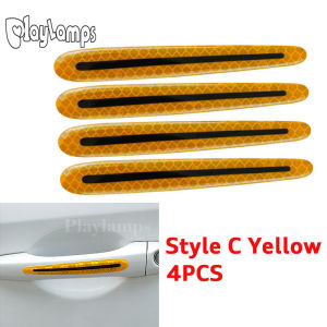 Universal Carbon Fiber Car Door Handle Paint Scratch Protector Sticker Cover Guard Protective Film Car Safety Reflective Strips