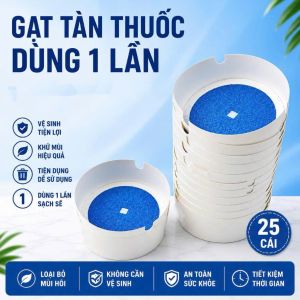 Gạt Tàn Thuốc Lá Dùng 1 Lần 25 Cái | Gạt Tàn Tạo Bọt Xanh Khử Mùi Không Cần Đổ Tro Tiện Lợi