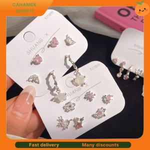 ❣️❣️❣️ 6Pcs Fashion Sweet Heart Stud Earrings For Women Girls Personality Fashion Temperament Earrings Jewelry Accessories Gifts