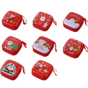 Coin Purse with Zipper Round Purse Xmas Party Gift Change Storage Bag Kids Christmas Decoration