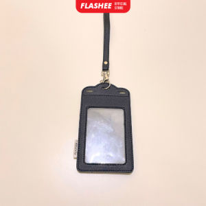 Flashee ID Card Bowie Holder 2 Sisi Mika Bening Transparan Kulit PU Sintetis