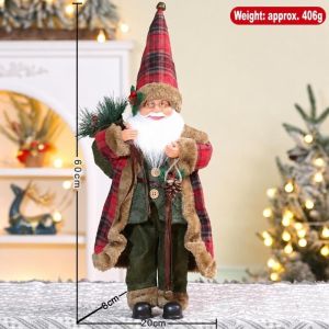 MUNCHX Trang trí cửa sổ Búp bê ông già Noel Đồ trang trí kệ Mantel 40/60cm Tượng trang trí Giáng sinh  Tư thế đứng Đồ trang trí ông già Noel Trang trí nhà cửa dịp Giáng sinh