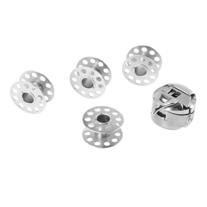 Domestic sewing machine bobbin case + 4 bobbins will fit,brother janome,singer + more Lazada.co.th