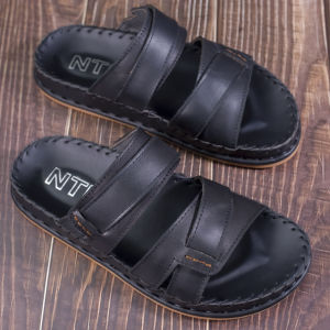 DÉP QUAI NGANG NAM 2 QUAI DA BÒ THẬT 100% KHÂU ĐẾ BAO ĐI MƯA