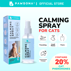 PAWSONA Calming Spray for Cat 100ml | Effective to Reduce Stress Anxiety & Scratching Feline Pheromone Travel Friendly
