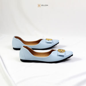 Hellona Kyomi Flatshoes Wanita Cantik Elegan Sol Karet
