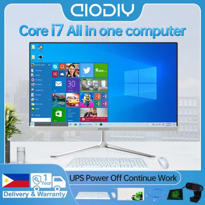 AIODIY Brand 22 inch HD All In One PC Computer Desktop Brand New Intel Core i3 / i5 / i7 8G/16G RAM 120G/ 240G/512G SSD