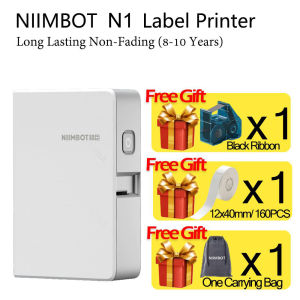 NIIMBOT N1 Label Printer Portable Label Maker with Black Ribbon Cartridge and White Labels Support Multi-Color Printing Label Maker Machine for Indoor/Outdoor Equipment & Cable