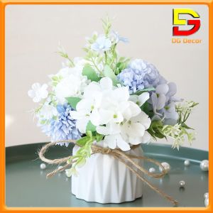 Hoa Giả Bình Hoa Mini Cắm Sẵn Nhiều Mẫu Decor Bàn Trà Kệ Tủ Trang Trí Quán Cafe Cao 15-20cm DC-109