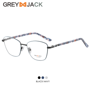 Grey Jack Frame Kacamata Bahan Metal Cat Eye Fashion Wanita Stylish Trendy Bisa Minus Antiradiasi 207