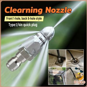 Digeo Aluminum High Pressure Washer Nozzle - Quick Plug Sprayer Tool for Sewer & Drain Hose Cleaning 1Pc