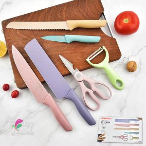 SGA RT84 Pisau Knife Stainless Anti Lengket 1 Set Isi 6 Termurah & Lengkap Pelapis Warna Pastel